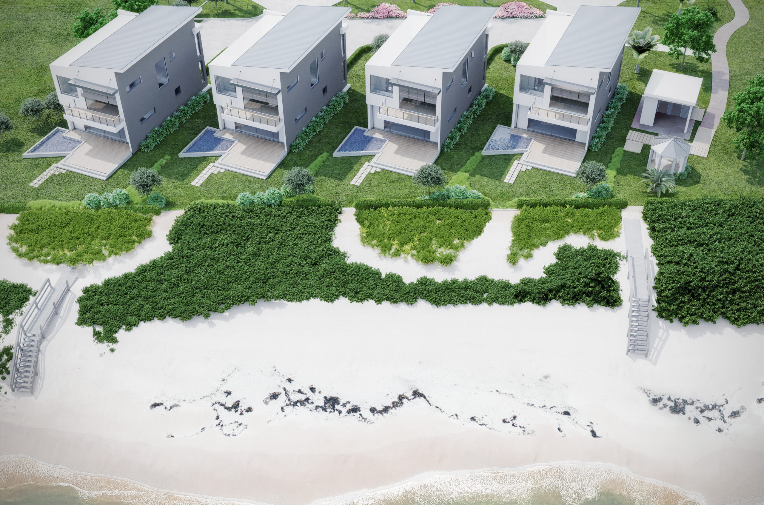 Harbor Island Beach Club Drone Exterior Rear Oceanfront